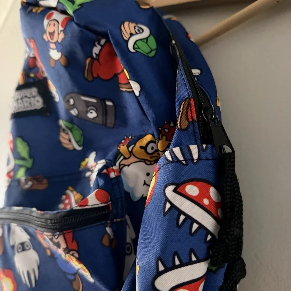 Super Mario Bros Backpack Kids Nintendo Game Blue